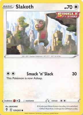 Slakoth Common Normal SWSH07: Evolving Skies 129/203 NM - Image 1 of 2