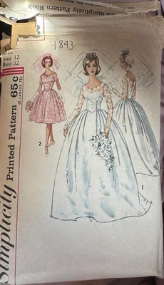 Vestido De Colección Patrón Simplicidad 4893 Misses Boda o Damas de honor Talla 12 Busto 32 Foto 1 de 2