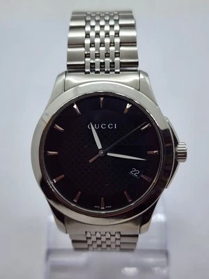 Gucci G Timeless 126.4 Sapphire Crystal Stainless Steel Silver Quartz Mens Watch - image 1 of 4