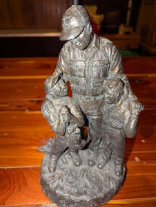 Eric Kaposta Pewter sculpture "Pass It On Sculpture" Outdoor Enthusiast Fishing - Picture 1 of 2