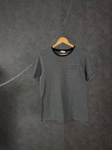 Reiss Designer T-Shirt gestreift mit Tasche - Bild 1 von 5