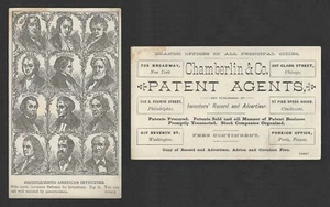 c1880s Chamberlin Patent Agents Trade Card - Inventors Franklin, Whitney, Fulton - Picture 1 of 3