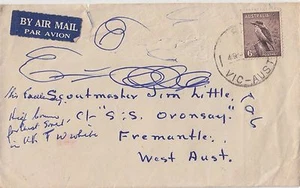 Stamp 6d brown Kookaburra on cover sent Victoria to scout master Jim Little - Picture 1 of 1