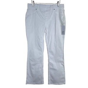 Soft Surroundings Jeans PM (10/12) White The Ultimate Denim Pull-On Bootcut NEW - Picture 1 of 16
