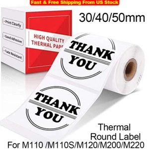 Phomemo Thermal Sticker Label Self-Adhesive Round Direct Thermal Labels 20-50mm - Picture 1 of 24