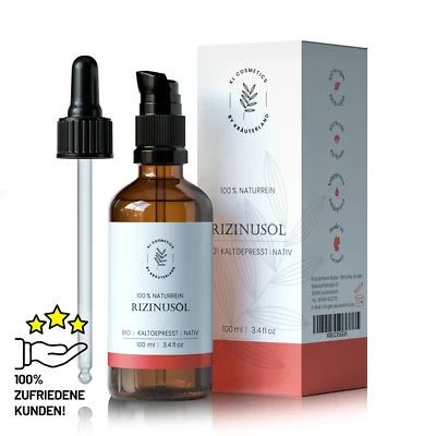 KL COSMETICS Rizinus Hautöl 100ml 100% rein für Wimpern Augenbrauen schöne Haare - Bild 1 von 4