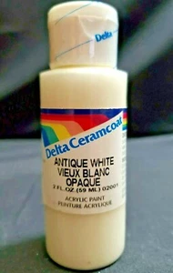2 Unzen Flasche Delta Ceramcoat Acrylfarbe #02001 Antikweiß Neu - Bild 1 von 4