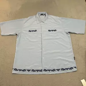 Libellenhemd Herren 2XL XXL Blau Bowling Y2K Kurzarm Knopfleiste Polyester - Bild 1 von 12