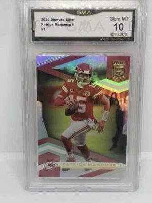 2020 Donruss Elite #1 Patrick Mahomes II Kansas City Chiefs GMA 10 Panini Tradin - Image 1 of 2