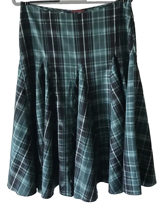 Plaid Midi Full Flared Swing Skirt Sz 8 tapemeasure Academia Boho Cottagecore - Image 1 of 4