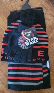 STAR WARS KIDS 3 PIECE GLOVE TOBOGGAN SCARF SET CHILDRENS CLOTHING WINTER CLOTHE - Picture 1 of 5