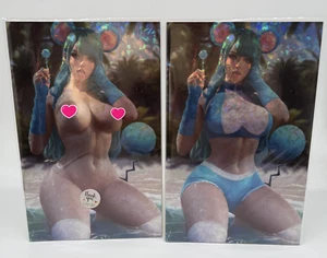 M House Squirtle Pokémon Virgin SHATTERED FOILS Naughty/Nice SET Melinda Young - Picture 1 of 4