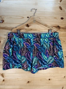 Reel Legends pantaloncino donna taglie forti 1x stampa tropicale multicolore casual tasca - Foto 1 di 11