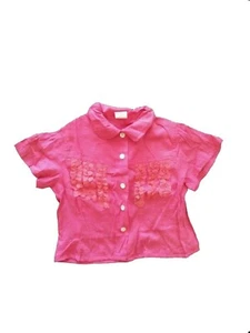 NEW OILILY Girls fuschia PINK Ruffled Shirt  110 (5y) - Picture 1 of 4