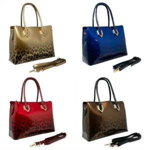Damenhandtasche Leopardenmuster Glanz Handtasche Tragetasche Umhängetasche J9703 - Bild 1 von 5