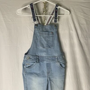Vintage Y2K Tommy Hilfiger Kids Vintage Bib Overalls Size 10 Logo Straps Jeans - Picture 1 of 9