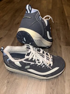 SKETCHERS FITNESS Shape-ups 11809 Womens Size 7.5 Toning Shoes Blue White RARE - Picture 1 of 5