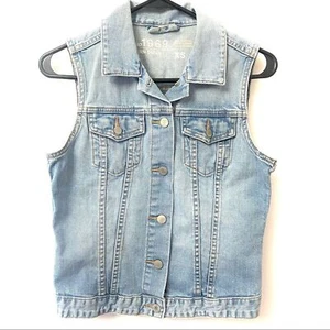 Gap XS Denim Vest Cotton sleeveless collar jacket. - Picture 1 of 3