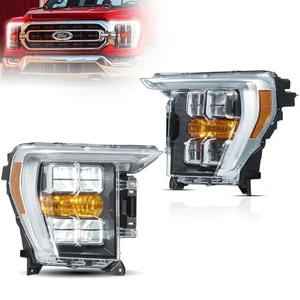 F150 Chrome LED Reflection Bowl Headlights for 2021‑2024 - Picture 1 of 9