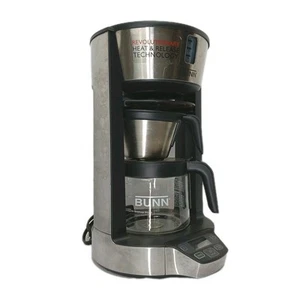 BUNN HG 8-CUP  PHASE BREW STAINLESS STEEL COFFEE MAKER WITH GLASS CARAFE - Picture 1 of 20
