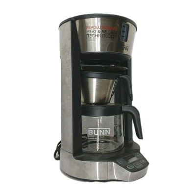 BUNN HG 8-CUP  PHASE BREW STAINLESS STEEL COFFEE MAKER WITH GLASS CARAFE - Image 1 of 4