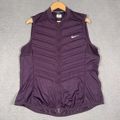 Nike Aeroloft Down Vest Womens XL Plum Purple Puffer Vented Running Cycling 800 - Image 1 of 4