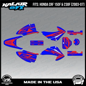 Graphics Kit for  HONDA CRF150F CRF230F (2003-2007)  Lethal Series - Blue Shift - Picture 1 of 4