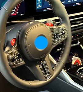 Echt Carbon Lenkrad Blenden für BMW F90 F91 F92 F93 F95 F96 F97 G80 G81 G82 G83 - Picture 1 of 14