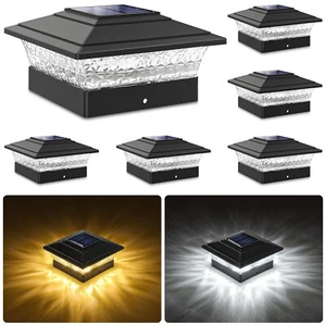 Solar Post Cap Lights Outdoor 6pack, Waterproof Fence Post Lights with 16 Ult... - Picture 1 of 6