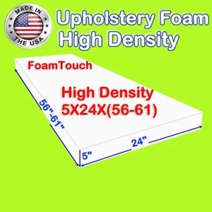 Espuma para tapicería de alta densidad #FoamTouch tamaño 5" x 24" x (56-71)" corte personalizado - Imagen 1 de 1