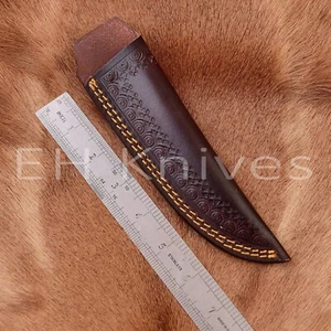 USA EDC Handmade Pancake Straight Fix Blade MultiTool Leather Knife Sheath P20 - Bild 1 von 4