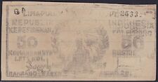 Indonesia 50 Rupiah 1949 local Palembang issue, UNC-, Pick S339 / H-758