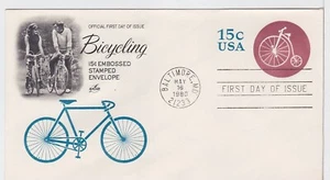 TurtlesTradingPost-  High Wheeler Bicycle- 1980 #U597 FDC- Artcraft Cachet - Picture 1 of 1