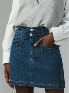 Minifalda vaquera Anthropologie Pilcro doble cintura para mujer 8 azul jean nueva con etiquetas - Imagen 1 de 12