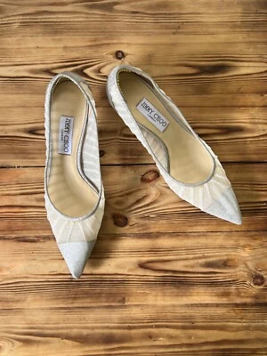 Tacones para mujer Jimmy Choo Love de malla plateados blancos talla 40 EU | 9,5 US | 7,5 UK Foto 1 de 4
