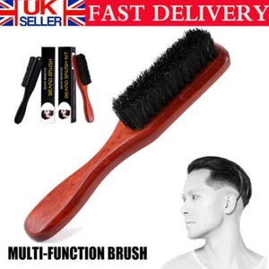 Wooden Beard & Skin Fade Brush- 100% Boar Bristles Perfect Fades Styles Grooming - Picture 1 of 14