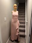 Alex & Eve Ruffled Slit-Front Blush Gown - SIZE 2