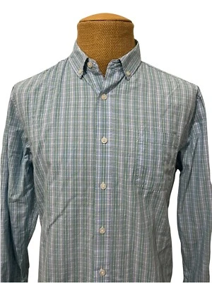 NAT NAST Men's Long Sleeve Dress Shirt Blue Green Plaid 100% Cotton Size Large - Image 1 of 4