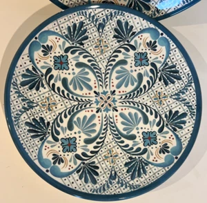 Williams Sonoma Melamine Veracruz Dinner Plates 10” Set Of 4 Talavera Style - Picture 1 of 5
