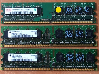 3 X 512 MB DDR2-RAM 240-pin PC2-4200U non-ECC - Immagine 1 di 4