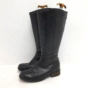 Ugg Black Leather Knee Boots UK 9.5 EU 42 Women's RMF07-SM