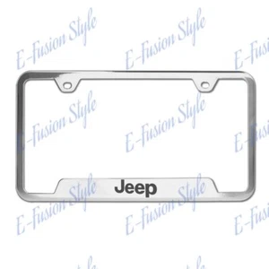 Au-Tomotive Gold New For JEEP Laser Etched Stainless License Plate Frame 1pcs - Picture 1 of 5