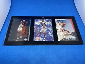 MICHAEL JORDAN 3 KARTEN GERAHMT VINTAGE PLAKETTE 1990er CHICAGO BULLS NBA HOLO MINT - Bild 1 von 7