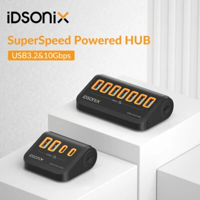 iDsonix 4/7 Ports Verteiler USB3.2 Gen2 Hub USB Splitter mit Laptop 5/10Gbit/s - Bild 1 von 4