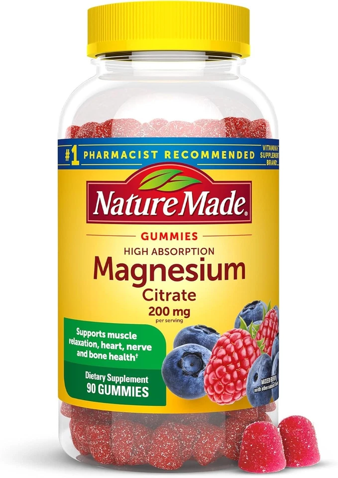 Nature Made High Absorption Magnesium Citrate 200mg Gummies to Support Muscle Re