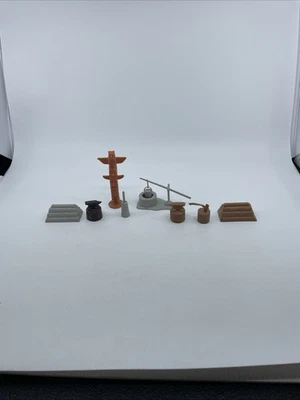 Vintage Marx Fort Apache Brown & Gray Playset Accessories Lot Of 8 Sd2 - Image 1 of 4