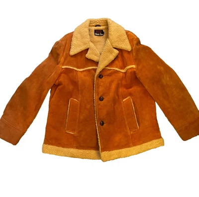 Abrigo Chaqueta Sherpa De Colección Dan-Jac Para Hombre Años 60 Años 70 Cuero Gamuza Talla Grande Foto 1 de 4