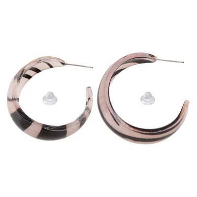 Tortoise for Shell Resin Acrylic Hoop Geometric Earrings Fashion Women Jewelry - Image 1 of 4