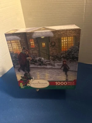 Thomas Kinkade 2008 Skaters Pond Jigsaw Puzzle 1000 pcs New/Sealed - Image 1 of 4