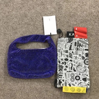 Bolso Kara Mini Malla Cristal Mujer Talla Única Azul Zafiro Estrás Cartera OS Foto 1 de 4